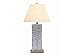 Mottled Glass and Brushed Steel Table Lamp