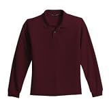 Port Authority - Youth Silk Touch Long Sleeve Sport Shirt Burgundy-L