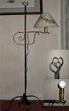 Wrought Iron Floor Lamp Heart Top - Amish Made