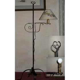 Wrought Iron Floor Lamp Heart Top - Amish Made