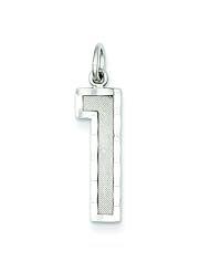 14K White Gold Large Number 1 Charm Pendant FindingKing