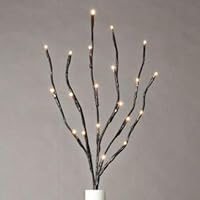 Everlasting Glow LED Battery Operated Brown Wrapped Lighted Branch, 20 Warm White Lights, 20'