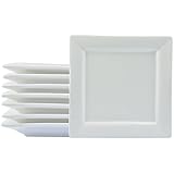 Dowan Classical White Porcelain Dinner Plate,7.5 Inch,Set of 8