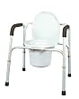 `Commode 3-in-1 Deluxe Silver Aluminum W/Padded Armrests