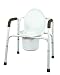 `Commode 3-in-1 Deluxe Silver Aluminum W/Padded Armrests