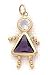 14k 7mm Girl February Birthstone CZ Pendant