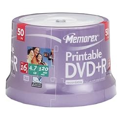 MEMOREX 50 Printable DVD+R Spindle