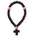 Knotted wool wrist chotki chaplet Rosary with Knotted Cross with Olive wood beads (33 Knots)