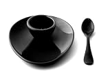 Nigella Lawson Living Kitchen Melamine Egg Cup & Spoon Black