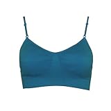 Blue Seamless Sports Bra Adjustable Strap Included Bra Cups