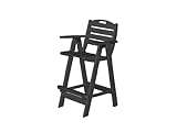 Recyled Plastic Nautical Bar Chair by Polywood Frame Color: Black