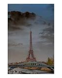 eiffel tower and bridge Places Photographic Poster Print by Andrew Fare, 16x20