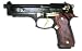 F92 Black/Gold Blank Firing Gun 9mm