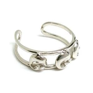 14k White Gold Dolphin Adjustable Toe Ring
