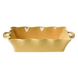 BIA Cordon Bleu Wavy Rectangle Baker with Handles - Citrus (15 oz.)