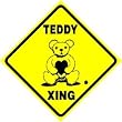 TEDDY CROSSING sign * street bear heart