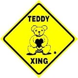 TEDDY CROSSING sign * street bear heart
