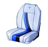 B&M PREMIUM HIGH BACK BOAT SEAT WITH PLASTIC FRAMEColor: Lt Gray/Blue/Charcoal