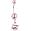 Pink Dapper Drop Faux Pearl Belly Ring