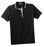 NEW Port Authority - Ladies Pinpoint Knit Sport Shirt Black/Ivory-XXL