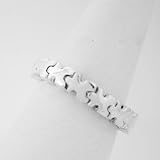 Autism Awareness Silver Stretch Puzzle Piece Ring