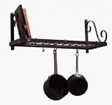Enclume DR3 Decor Bookshelf Wall Rack with Grid, Hammered Steel