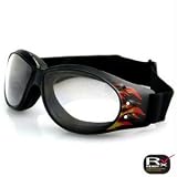 Bobster Action Eyewear Cruiser Goggle, Black Frame w/Flames, Anti-Fog Clear Lens