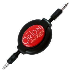 OrionGadgets 3.5mm Retractable Audio Extension AUX Cable (Male to Male) for Apple iPod Touch 2G