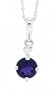 0.64ct 5MM Amethyst Pendant with Diamonds in 14Kt White Gold w/chain
