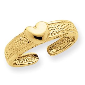 14k Heart Toe Ring by JewelryWeb