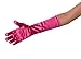 Showstopper Shiny Satin Elbow Length Gloves for Girls (Fuchsia, 4-7)