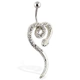 Large jeweled snake belly ring