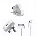 GENUINE APPLE MAINS CHARGER + FREE USB DATA CABLE, for iphone 4S