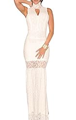 Girls Embroidered Lace Mermaid Sleeveless Polyester/Spandex High-Neck Floor Length  Dress