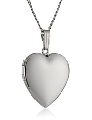 Sterling Silver Polished Heart Locket Necklace, 16"
