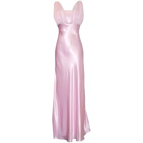 Satin Chiffon Prom Dress Gown Crystals Full Length