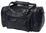 Roadpro 12 Patchwork Leather Shave Kit Bag Black - Roadpro PLB-003