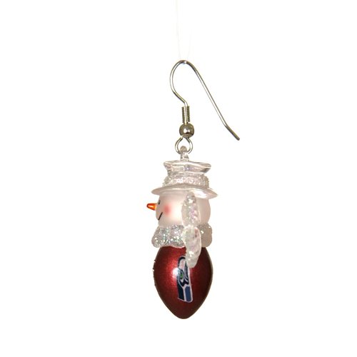 Pack of 10 Pairs of NFL Seattle Seahawks Snowman Football Earrings