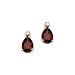 14K Yellow/White Gold 0.06 ct. Diamond and 2 5/8 ct. Teardrop Shaped Garnet Earrings