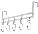 5 Hook Over Door Clothes Coat Hanger Hooks Swirl Chrome