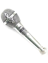 925 Sterling Silver Music Jewelry Medium Microphone Charm
