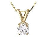 3/4 ct.tw Round Diamond Solitaire Pendant in 14 kt. Yellow Gold