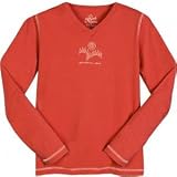 Life is good Women's Organic Long Sleeve Tee,Fast Red,Small