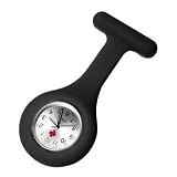 SILICONE GEL Nurses Fob Watch (Washable, Infection Free) - BLACK