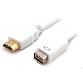 Ex-Pro� Premium Apple Mini DVI to HDMI cable 2.0m (Convert your Mini DVI signal to HDMI) [Mini DVI adapter with HDMI male cable included]