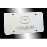 Mazda Chrome Logo and Name on Polished License Plate