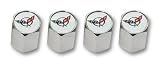 C5 Corvette Logo Valve Stem Caps - (Set of 4) - CHROME