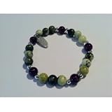 Irish Connemara Marble and Amethyst Bracelet - Made in Ireland