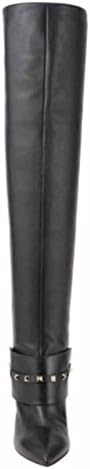 Valentino Rockstud Low-Heel Over-The-Knee Boot, Black, Sz 38