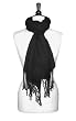 Biagio 100% Wool Pashmina Scarf BLACK Color Women's Shawl Wrap